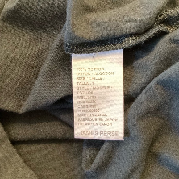 James Perse Long Sleeve Cotton Split Neck Top - Navy - S - Picture 6 of 7